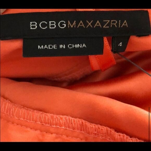 BCBGMaxAzria ORANGE SILK SEQUIN HALTER MAXI DRESS - Picture 8 of 9